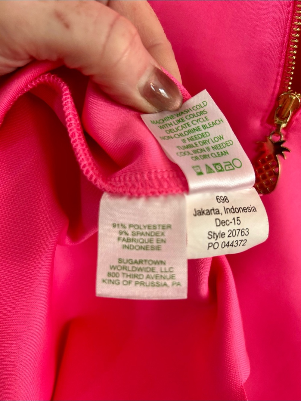 Lilly Pulitzer Girls' Scallop V-Neck Shift Dress - Hot Pink - Picture 10 of 10